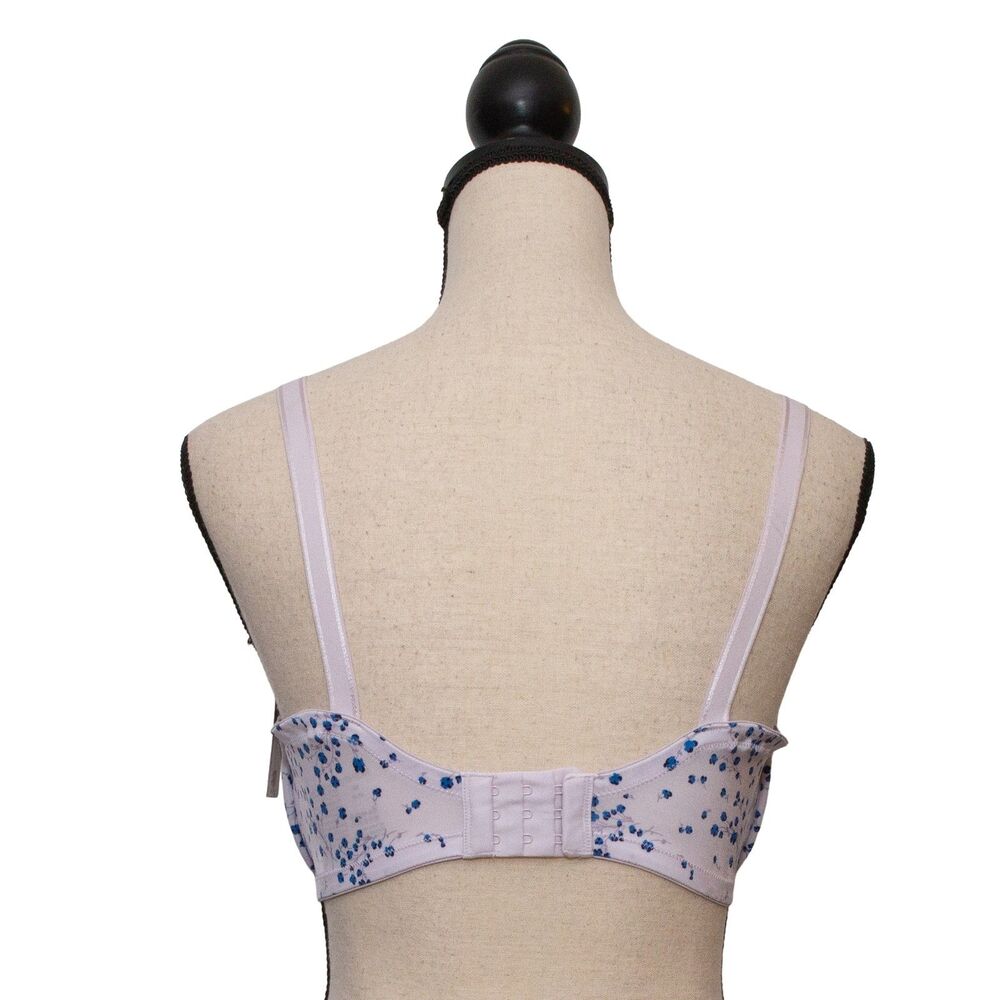 Warners 36D T-Shirt Bra Cushioned Lightly Lined Full Coverage Underwire Floral - Picture 2 of 7